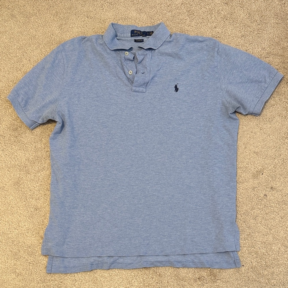 LAST CALL Polo by Ralph Lauren Men's Light Blue Polo Shirt size large